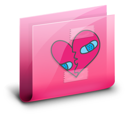 Folder Broken Heart Pink Icon 256x256 png